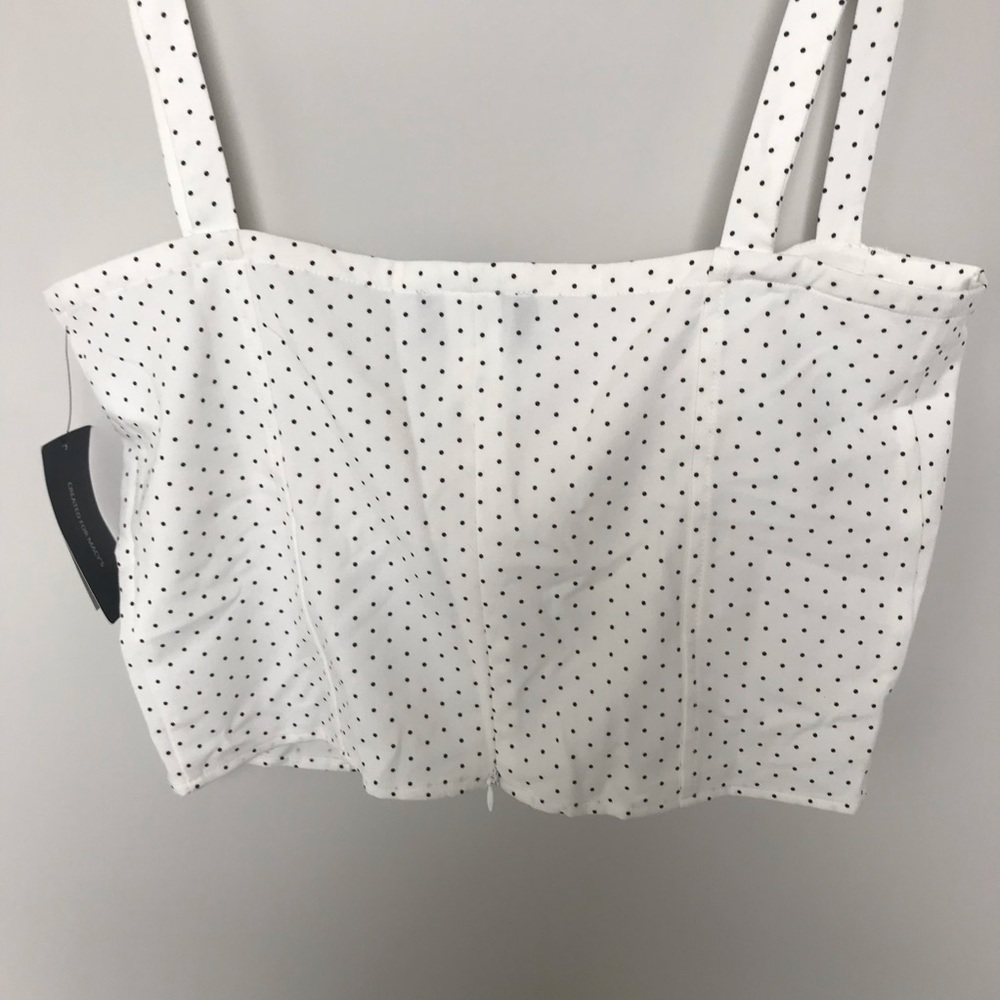 Danielle Bernstein Dot Print Crop Top NWT - Picture 3 of 4